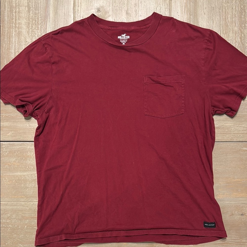 Hollister Red Short Sleeve Tee Classic Cotton